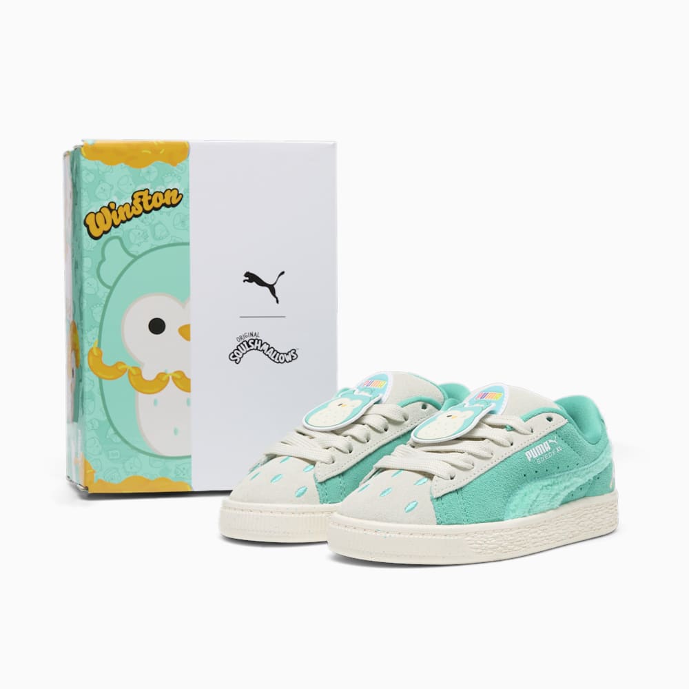 Puma PUMA x SQUISHMALLOWS Suede XL Winston Little Kids Sneakers - Warm White-Alpine Snow-Elektro Pool