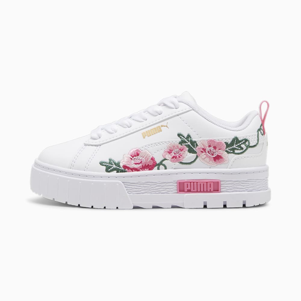 Puma Mayze Embroidery Little Kids Sneakers - White-Fast Pink-Vine