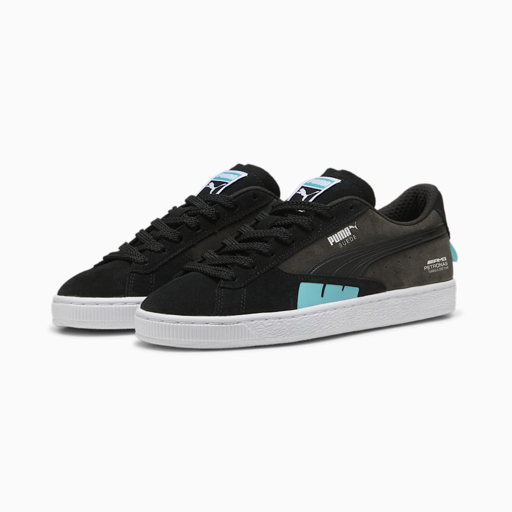 Puma Mercedes AMG-Petronas F1® Suede Sneakers - Black-Flat Dark Gray-Sheen Green