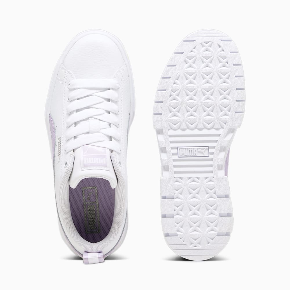 Puma Mayze Leather Big Kids Sneakers - White-Vivid Violet