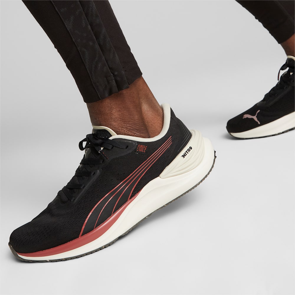 Puma x FIRST MILE Electrify NITRO™ 3 Running Shoes - Black-Astro Red-Alpine Snow