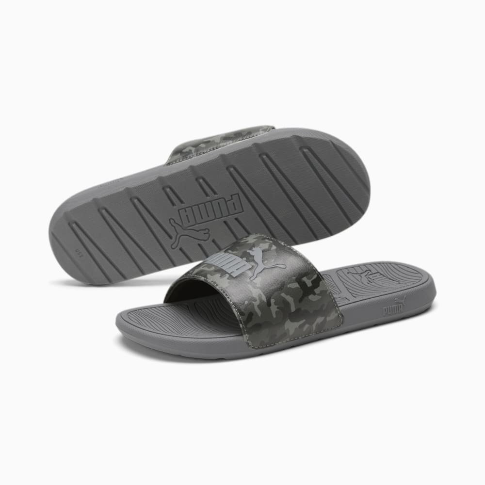 Puma Cool Cat 2.0 Camo Slides - Black-Asphalt-Flat Medium Gray-QUIET SHADE