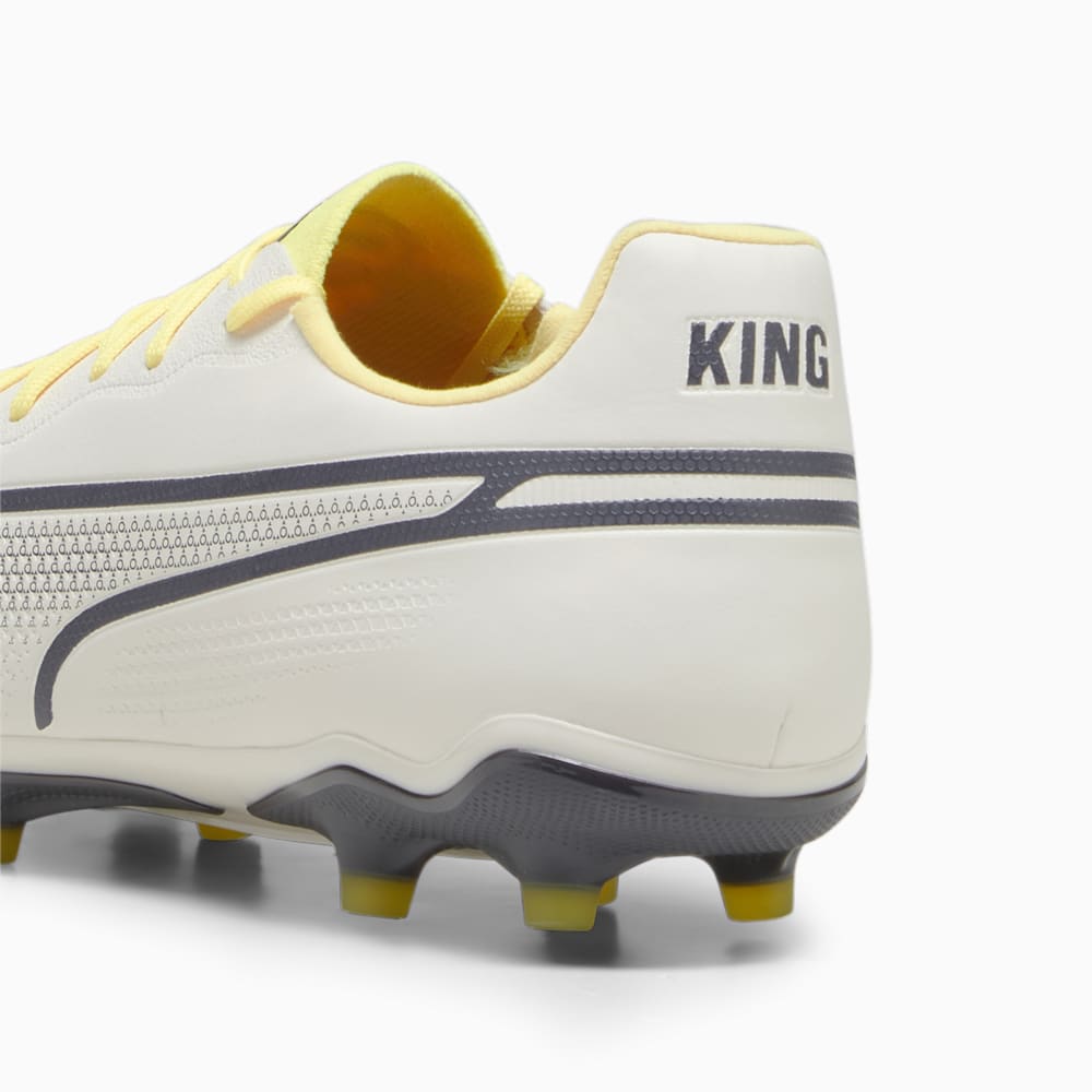 Puma KING PRO FG/AG Soccer Cleats - Alpine Snow-Asphalt-Yellow Blaze