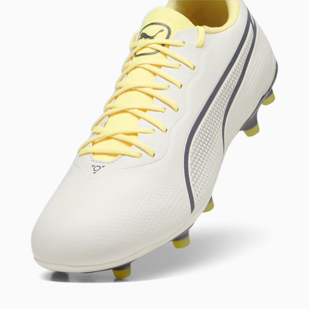 Puma KING PRO FG/AG Soccer Cleats - Alpine Snow-Asphalt-Yellow Blaze