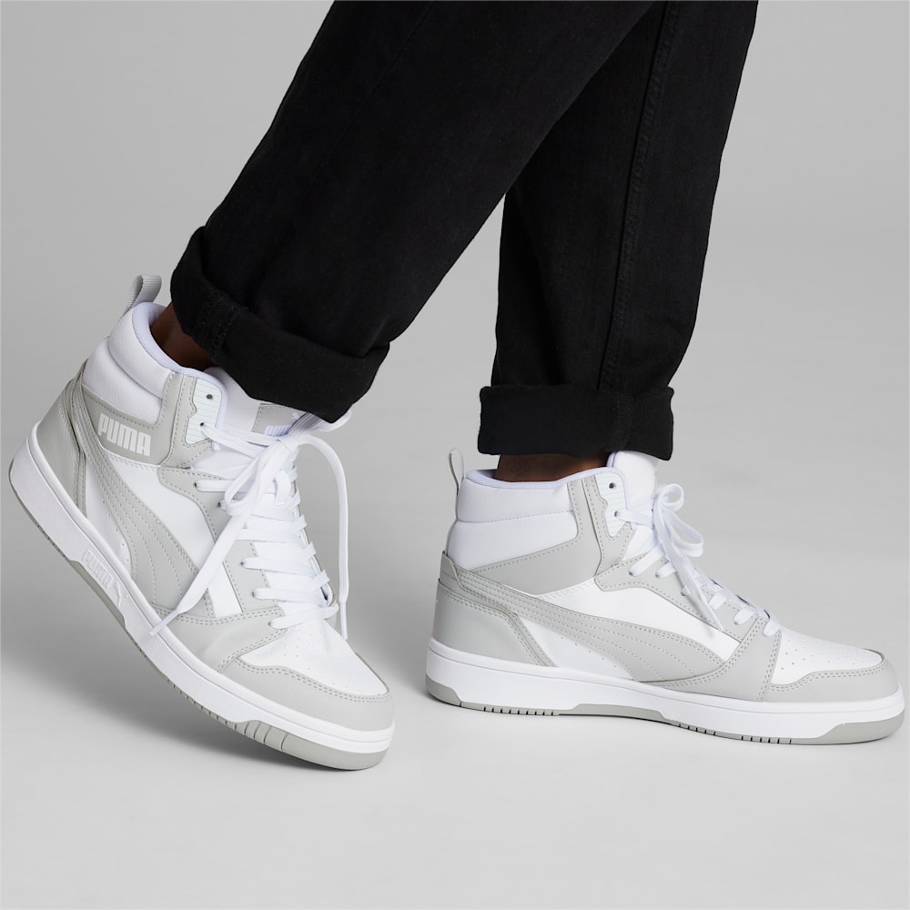 Puma Rebound V6 Wide Sneakers - White-Ash Gray