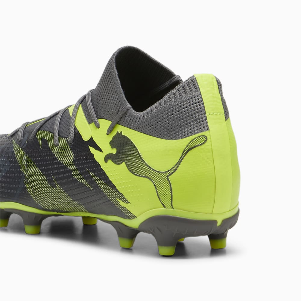 Puma FUTURE 7 MATCH RUSH FG/AG Soccer Cleats - Strong Gray-Cool Dark Gray-Electric Lime