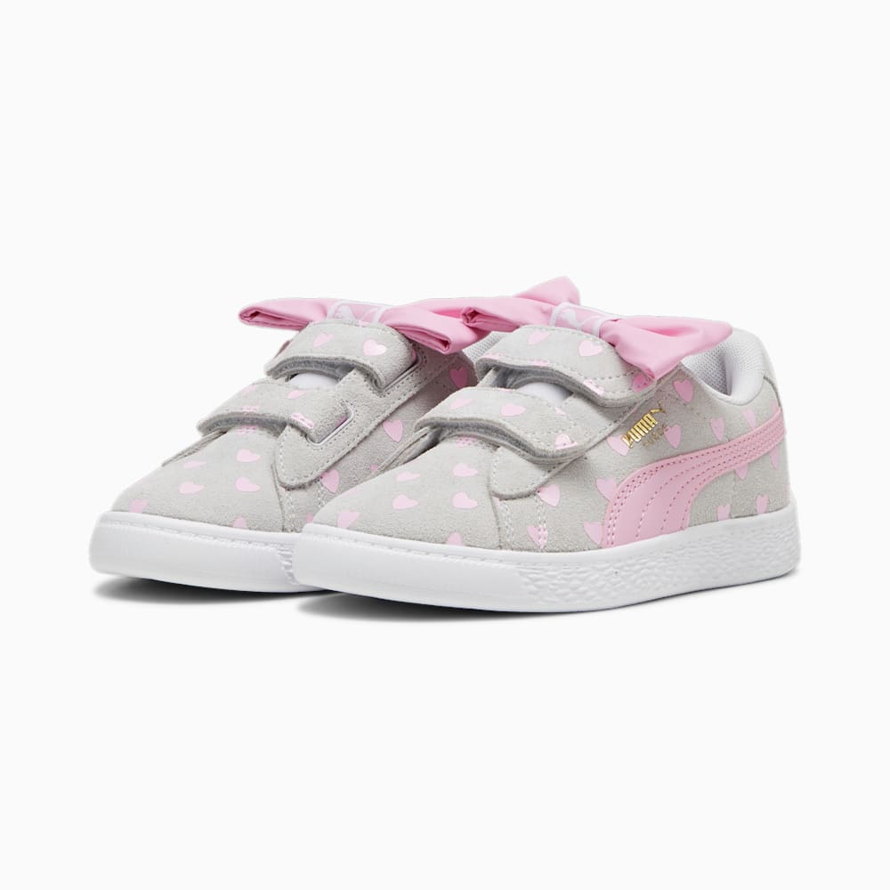 Puma Suede Classic Re-Bow Little Kids Shoes - Silver Mist-Pink Lilac