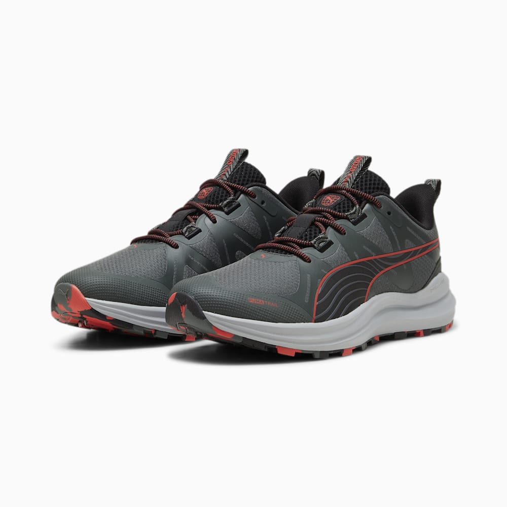 Puma Reflect Lite Trailrunning Shoes - Mineral Gray-Black-Active Red