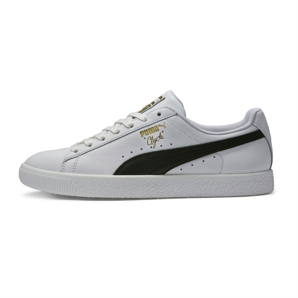 Puma Clyde Core Foil Sneakers - White-Black-Team Gold