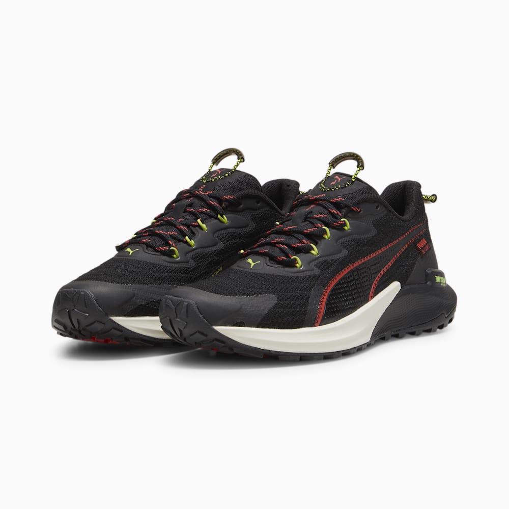 Puma SEASONS Fast-Trac NITRO™ 2 Running Shoes - Black-Active Red-Lime Pow