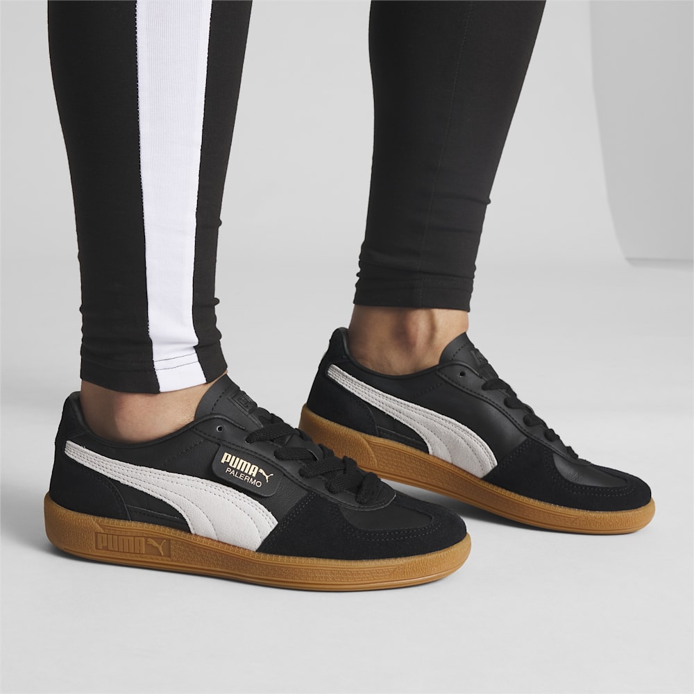 Puma Palermo Leather Sneakers - Black-Feather Gray-Gum