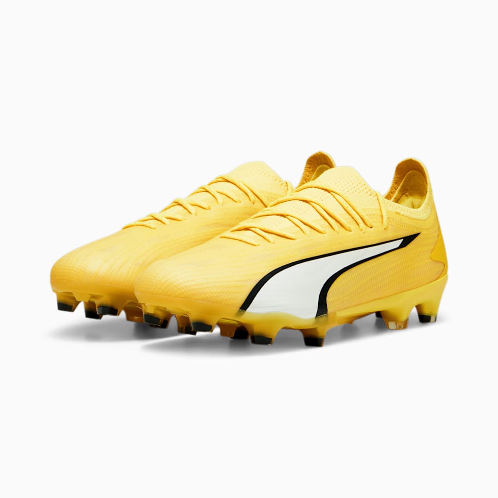 Puma ULTRA ULTIMATE FG/AG Soccer Cleats - Yellow Blaze-White-Black