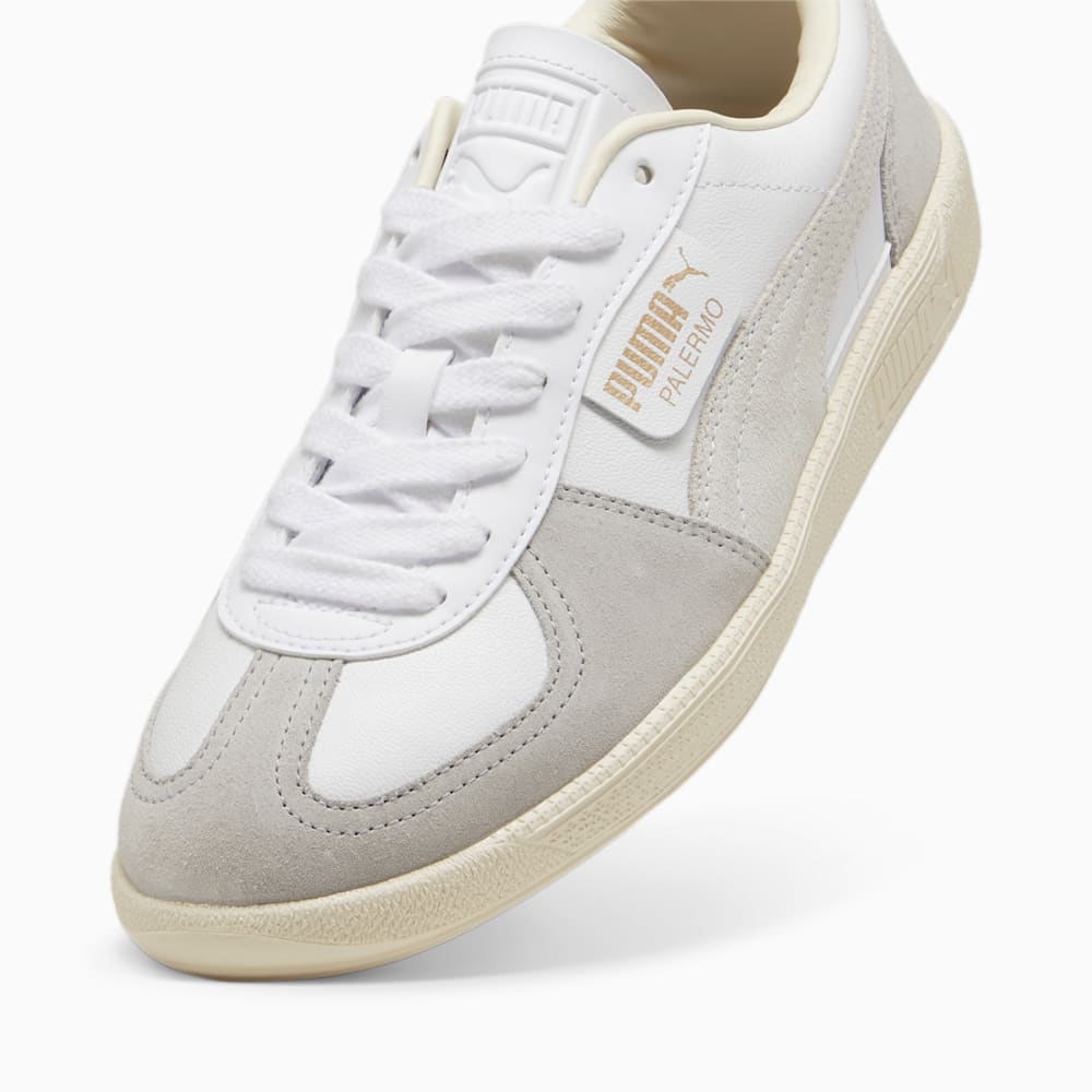 Puma Palermo Leather Sneakers - White-Cool Light Gray-Sugared Almond