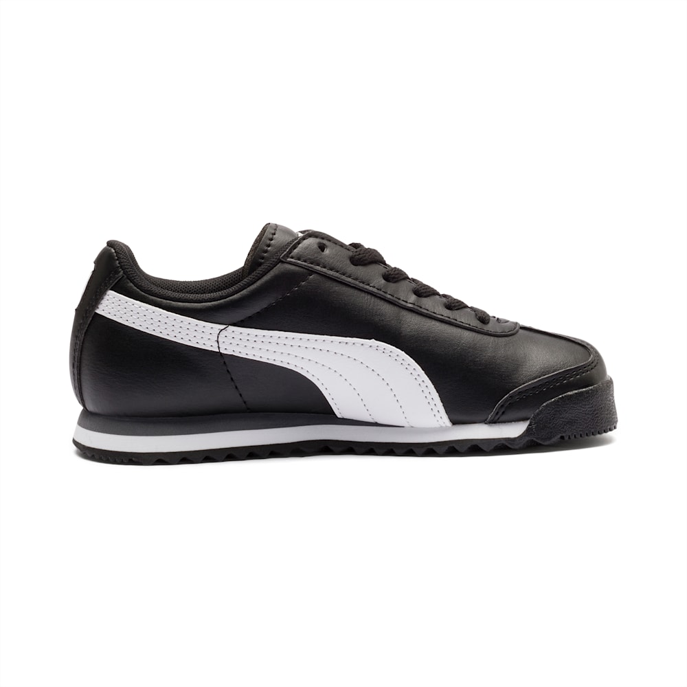 Puma Roma Basic Little Kids Shoes - Black-White-Silver