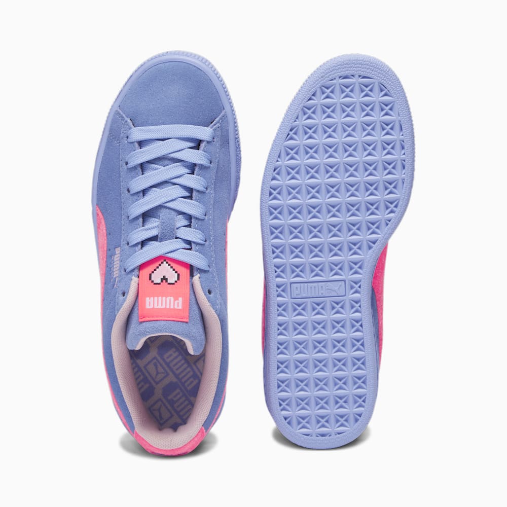 Puma Suede Valentine's Big Kids Sneakers - Elektro Purple-Ignite Pink