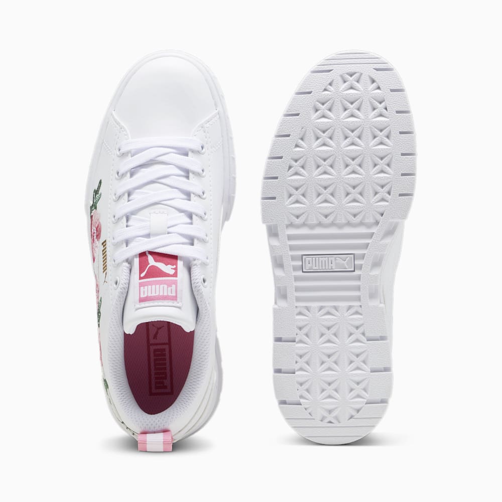 Puma Mayze Embroidery Big Kids Sneakers - White-Fast Pink-Vine