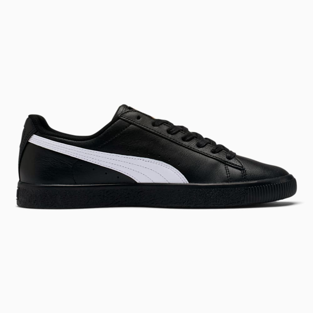 Puma Clyde Core Foil Sneakers - Black-White-Team Gold