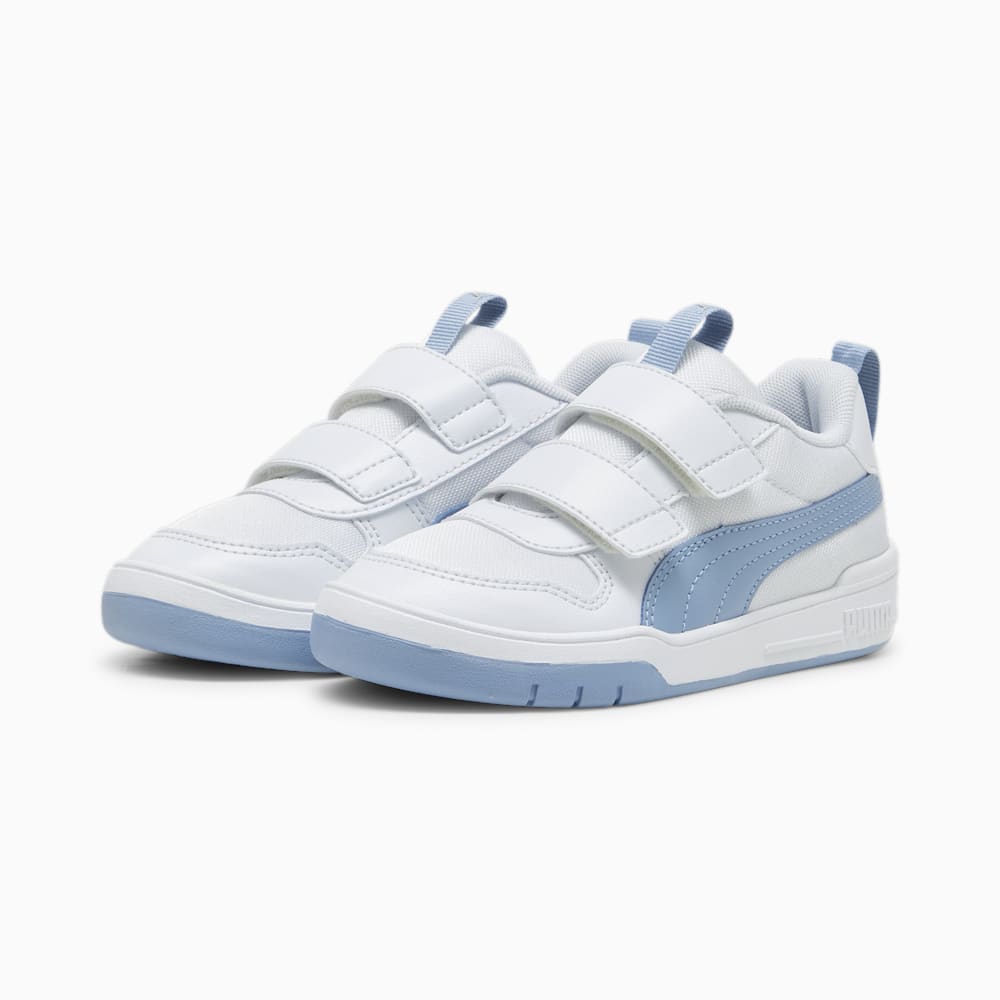 Puma Multiflex Mesh V Little Kids Trainers - Silver Mist-Zen Blue