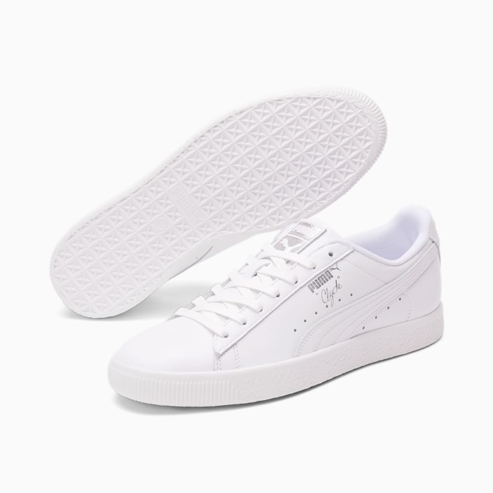 Puma Clyde Core Foil Sneakers - White-Silver