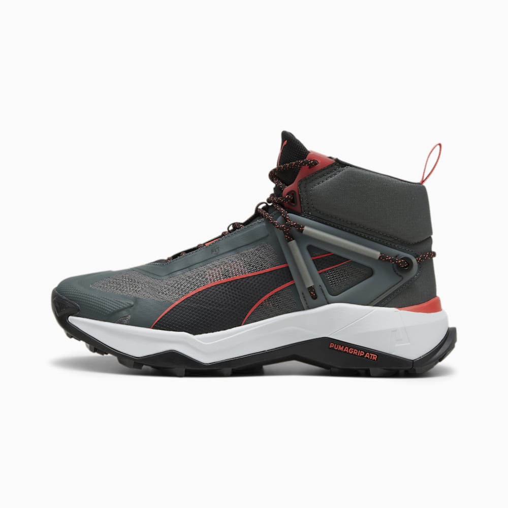 Puma SEASONS Explore NITRO™ Mid Hiking Shoes - Mineral Gray-Black-Active Red