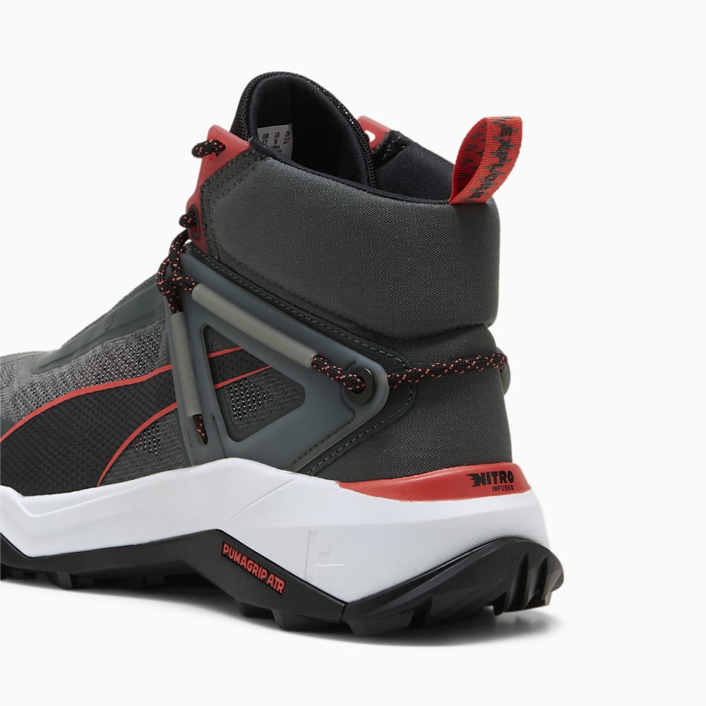 Puma SEASONS Explore NITRO™ Mid Hiking Shoes - Mineral Gray-Black-Active Red