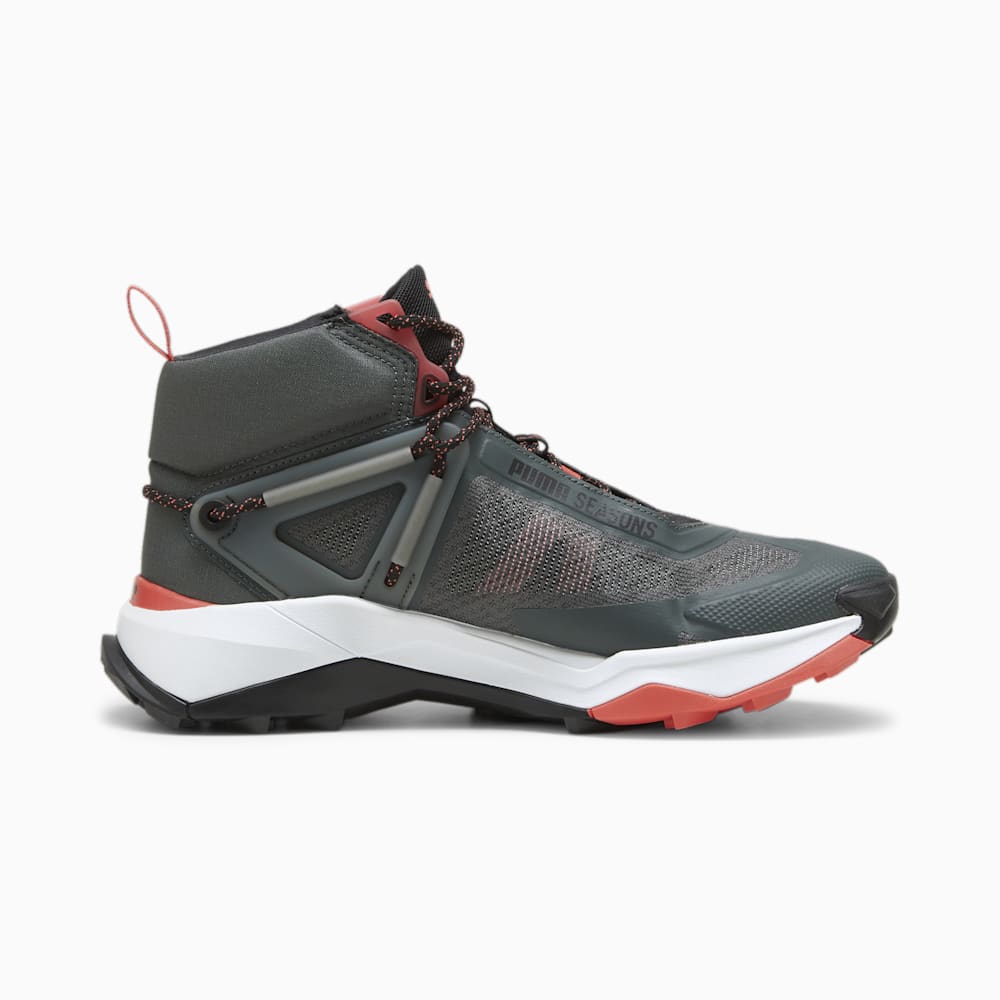 Puma SEASONS Explore NITRO™ Mid Hiking Shoes - Mineral Gray-Black-Active Red