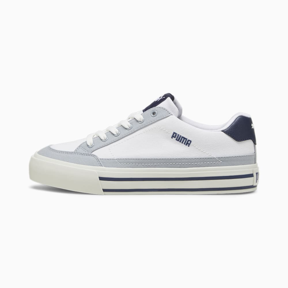 Puma Court Classic Vulc Unisex Sneakers - White-Navy-Cool Mid Gray