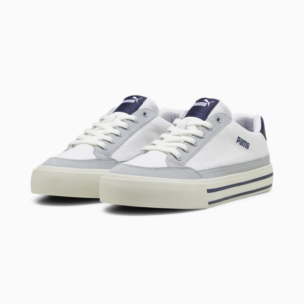 Puma Court Classic Vulc Unisex Sneakers - White-Navy-Cool Mid Gray