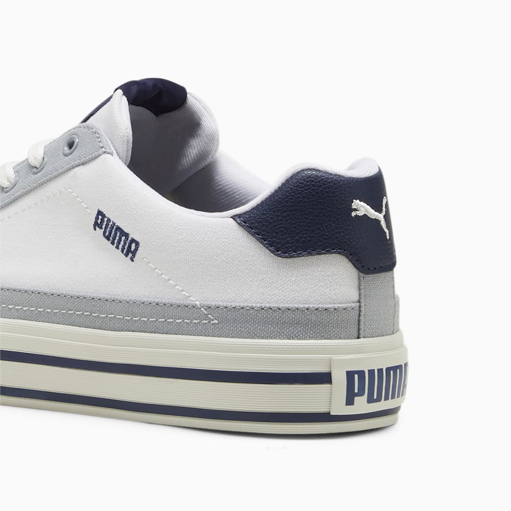 Puma Court Classic Vulc Unisex Sneakers - White-Navy-Cool Mid Gray