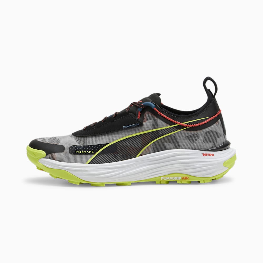 Puma SEASONS Voyage NITRO™ 3 Running Shoes - Black-Lime Pow-Active Red