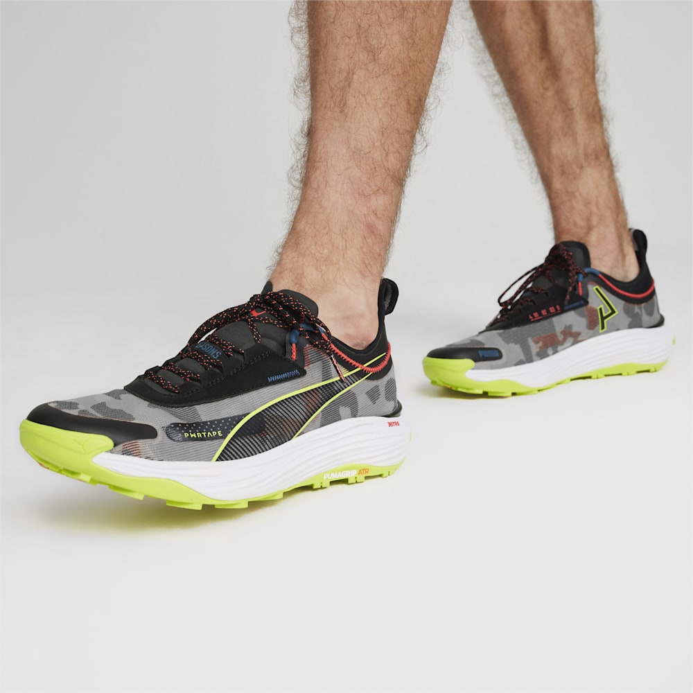 Puma SEASONS Voyage NITRO™ 3 Running Shoes - Black-Lime Pow-Active Red