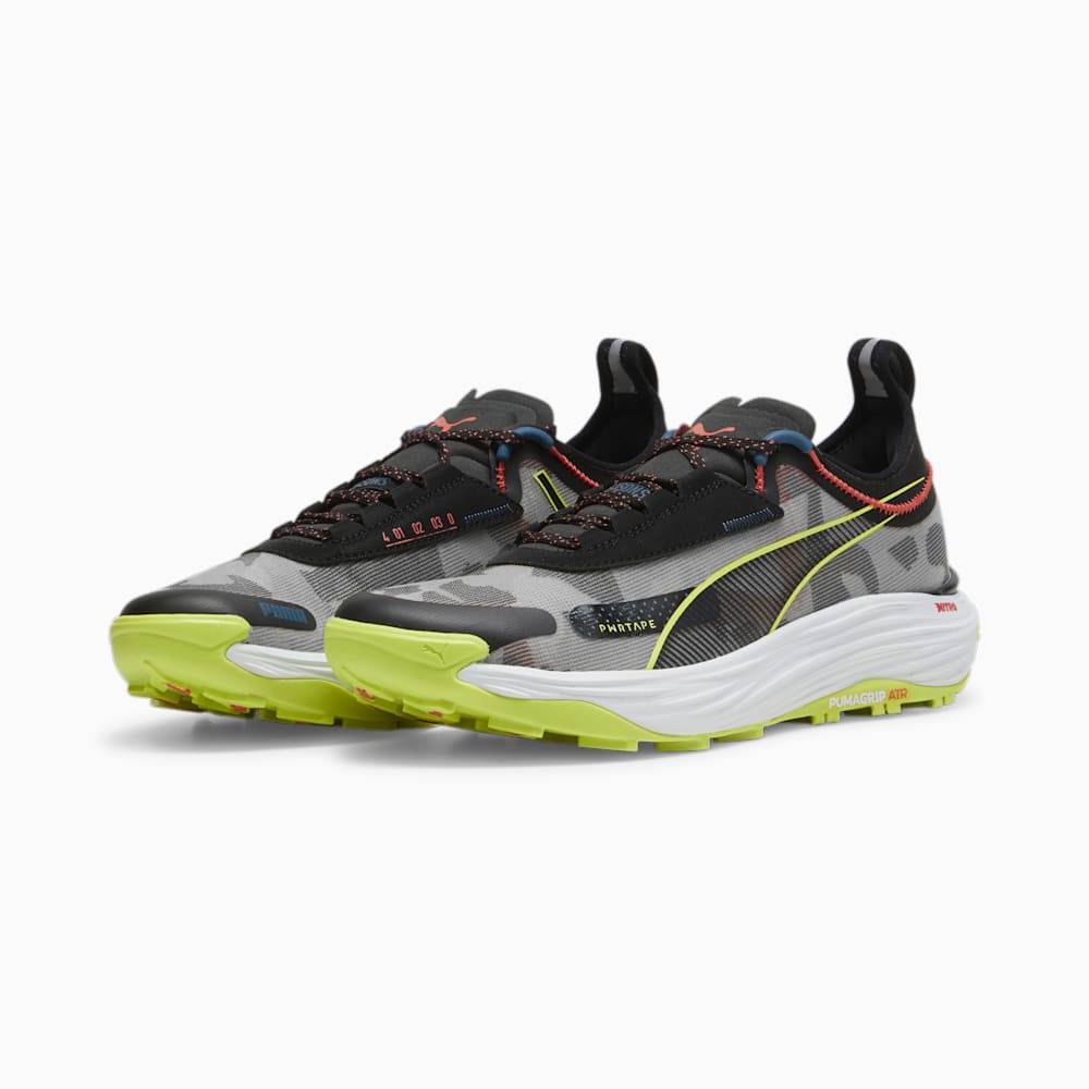 Puma SEASONS Voyage NITRO™ 3 Running Shoes - Black-Lime Pow-Active Red