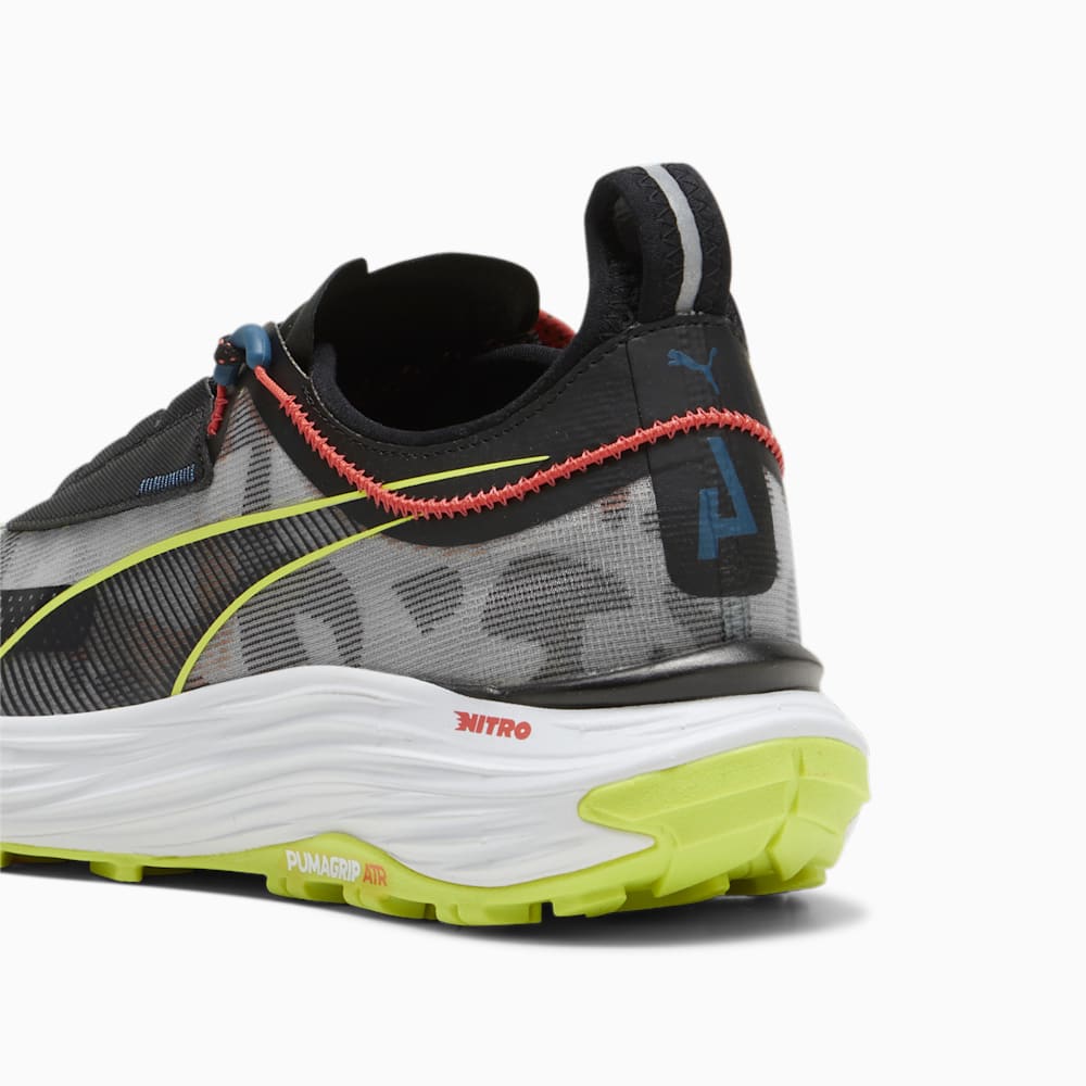 Puma SEASONS Voyage NITRO™ 3 Running Shoes - Black-Lime Pow-Active Red