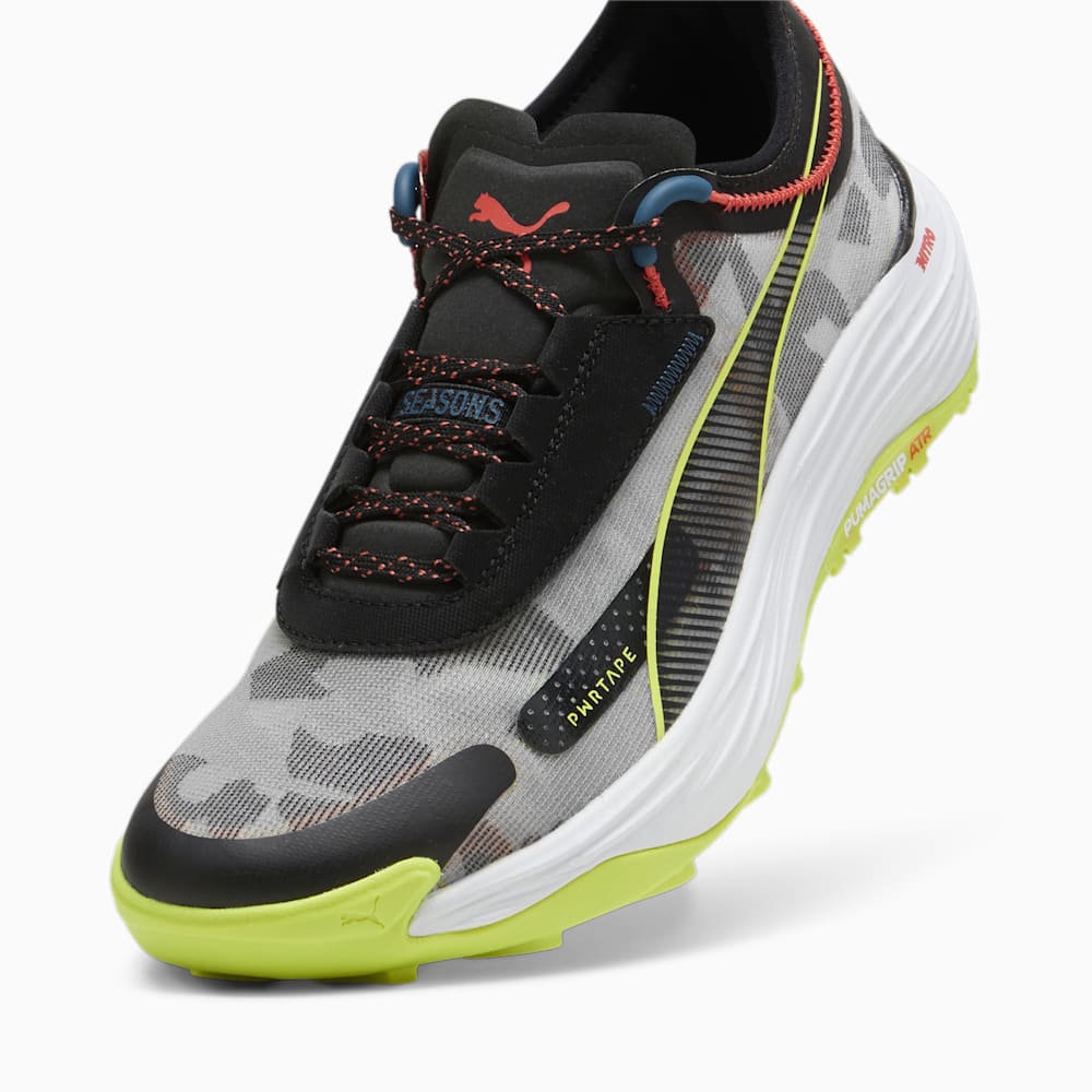 Puma SEASONS Voyage NITRO™ 3 Running Shoes - Black-Lime Pow-Active Red