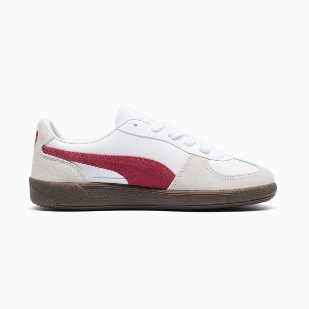 Puma Palermo Leather Sneakers - White-Vapor Gray-Club Red