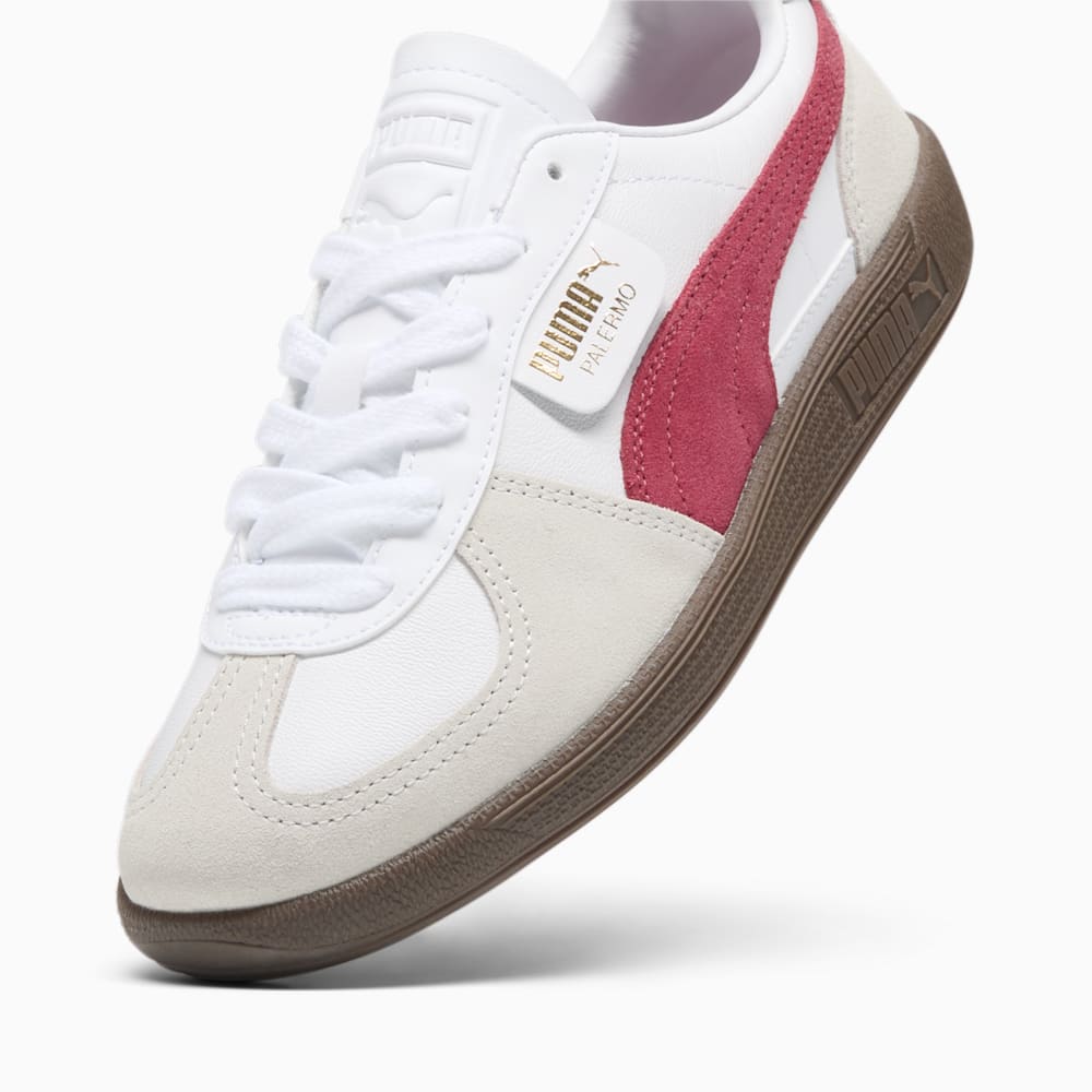 Puma Palermo Leather Sneakers - White-Vapor Gray-Club Red