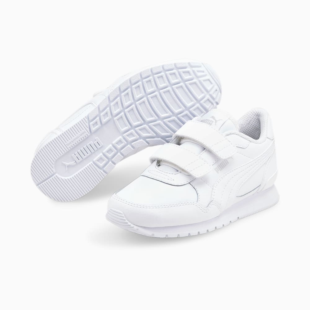 Puma ST Runner v3 Leather Little Kids Sneakers - White-White