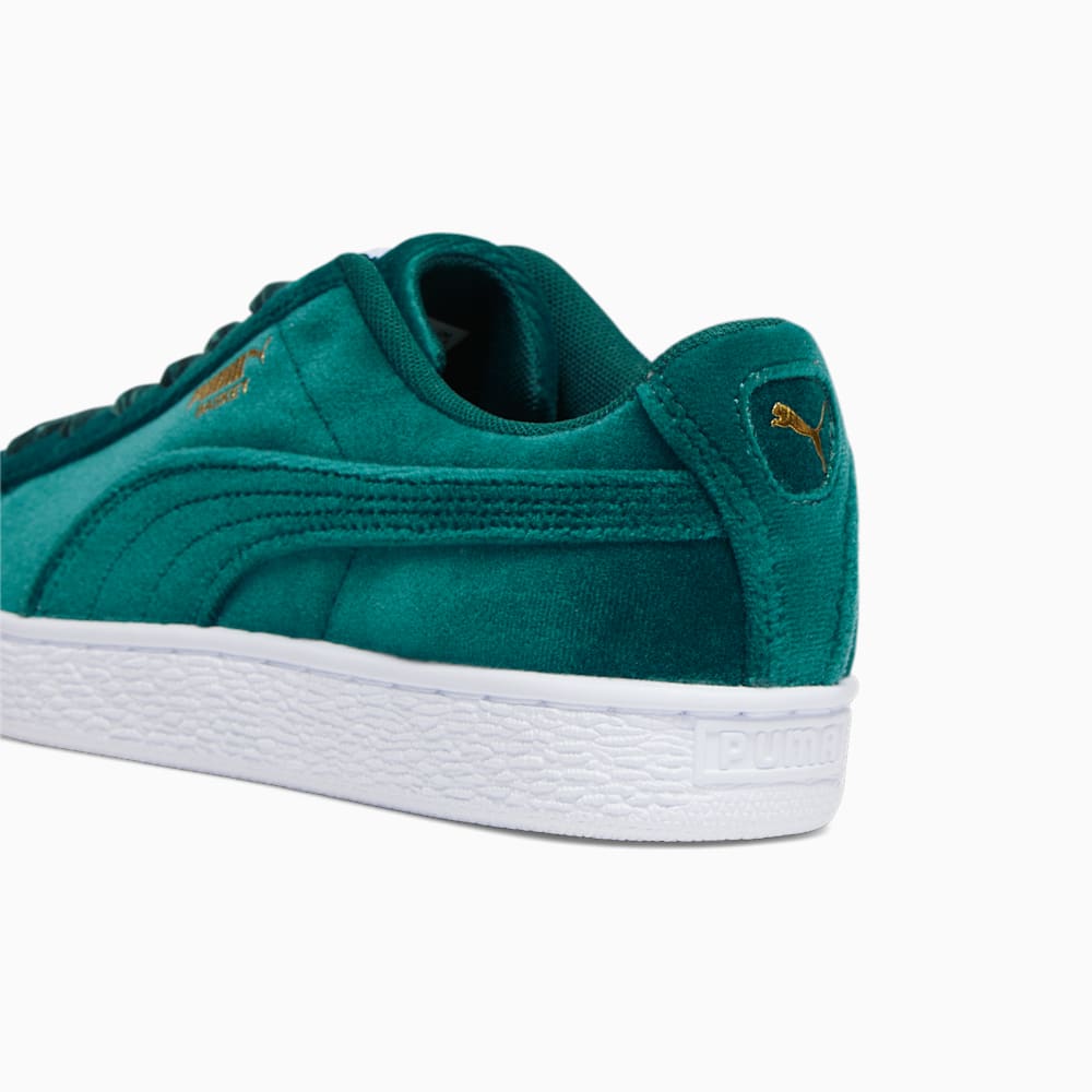 Puma Basket Classic Velvet Sneakers - Malachite-Team Gold-White