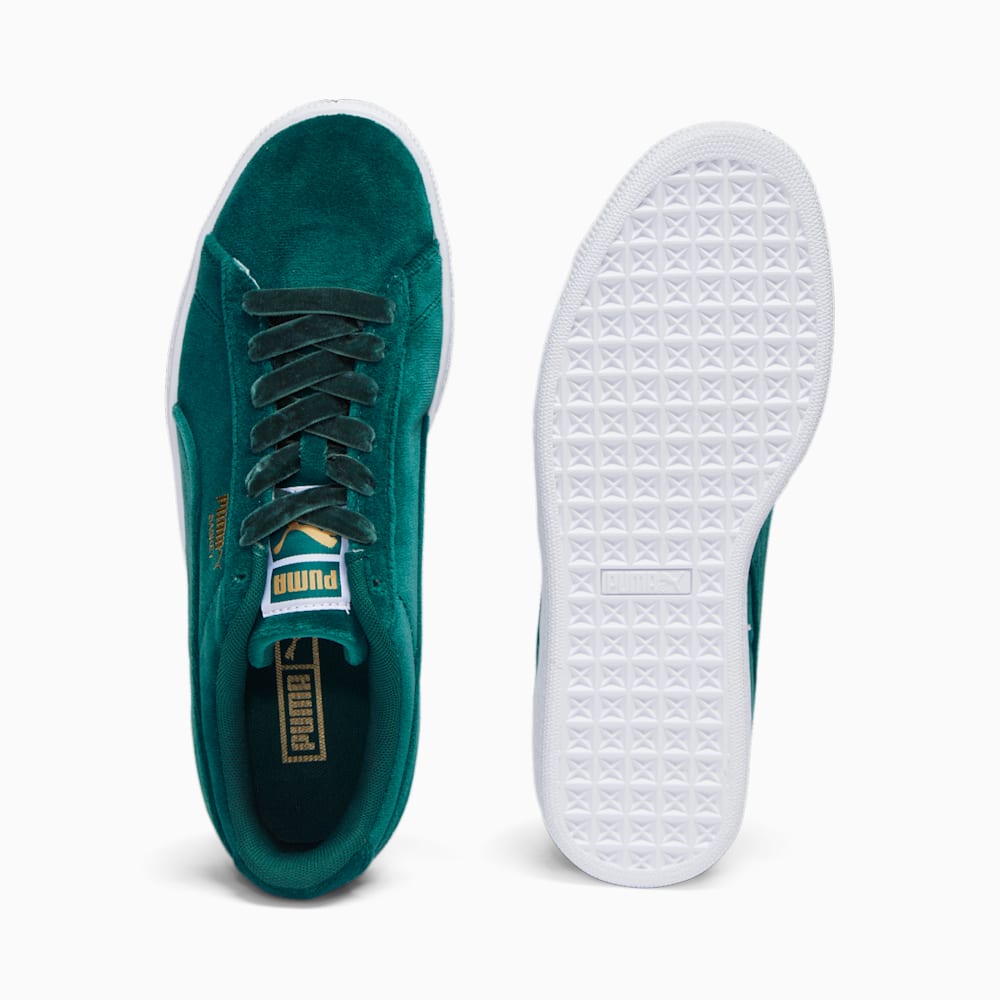 Puma Basket Classic Velvet Sneakers - Malachite-Team Gold-White