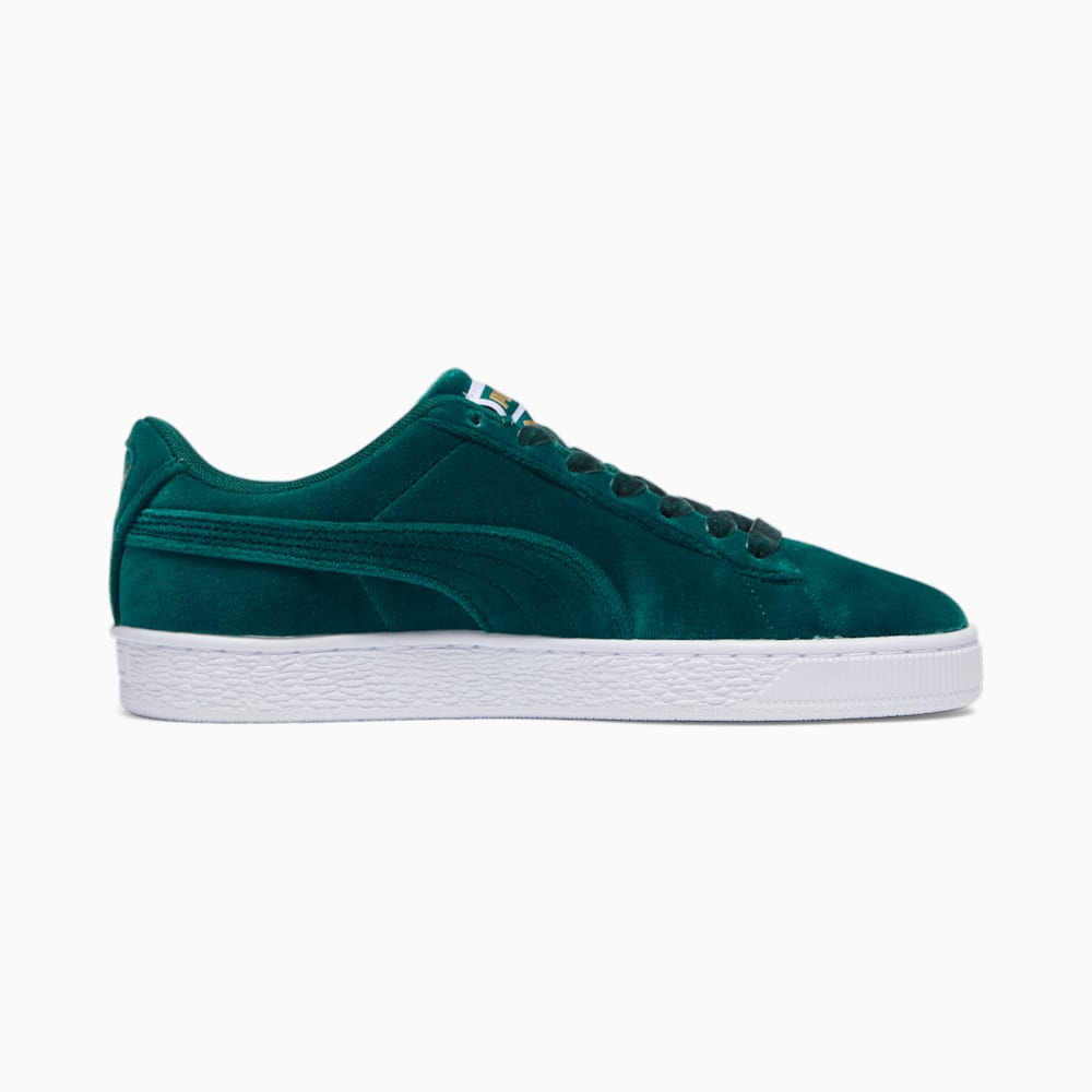 Puma Basket Classic Velvet Sneakers - Malachite-Team Gold-White