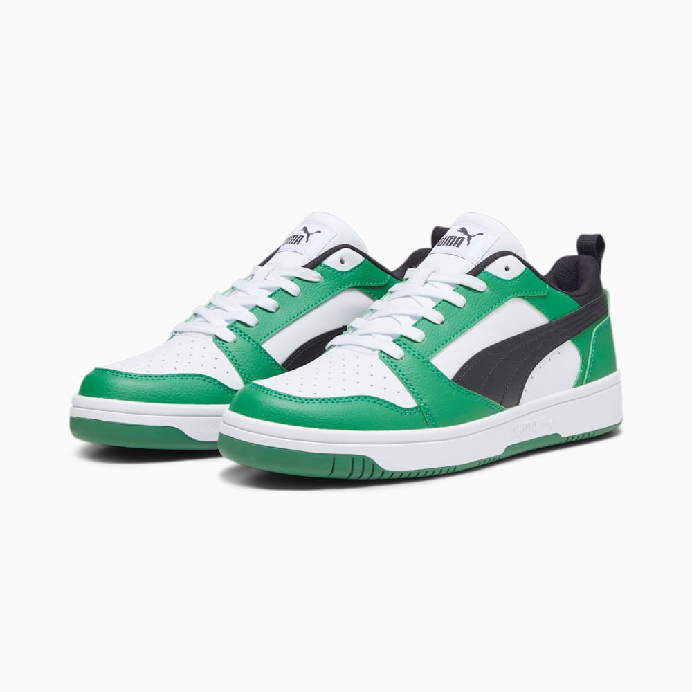 Puma Rebound V6 Low Sneakers - White-Black-Archive Green