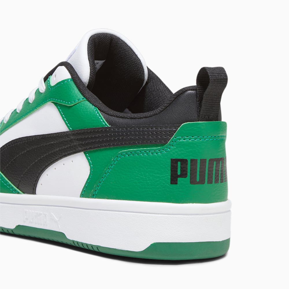 Puma Rebound V6 Low Sneakers - White-Black-Archive Green