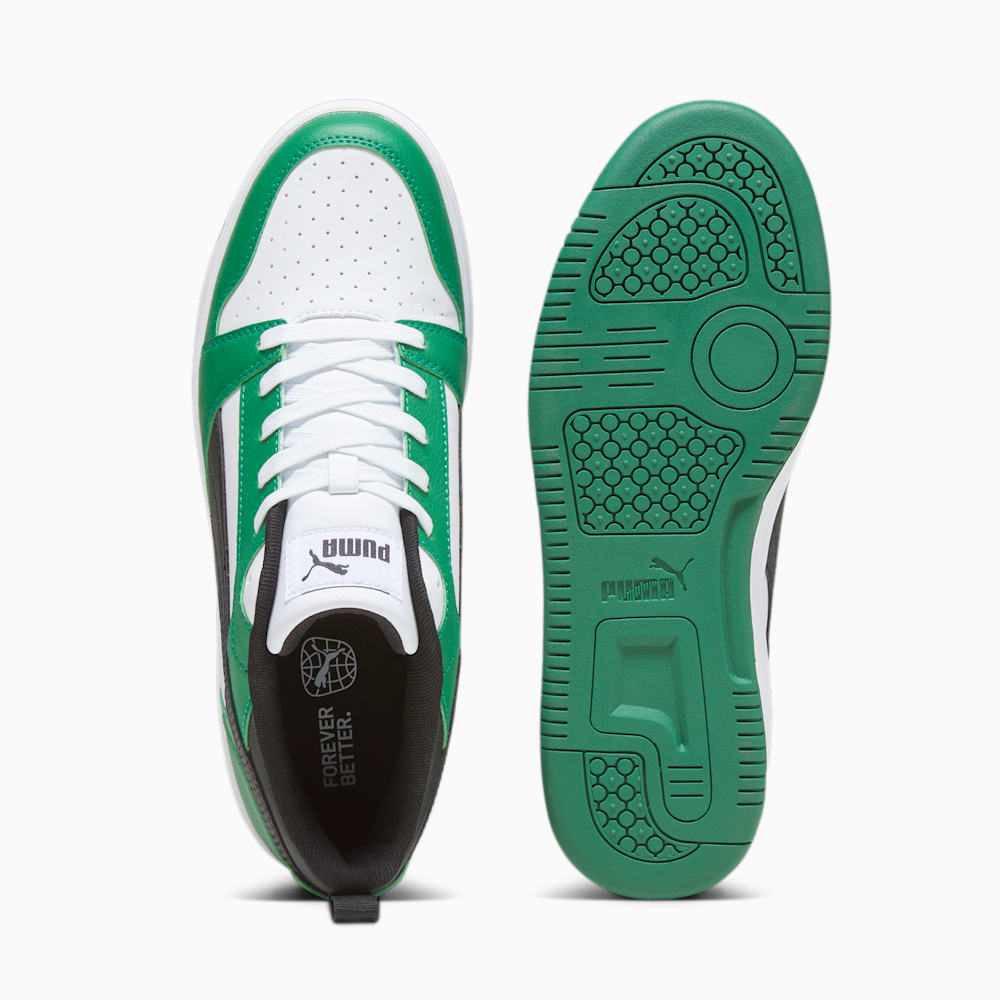 Puma Rebound V6 Low Sneakers - White-Black-Archive Green