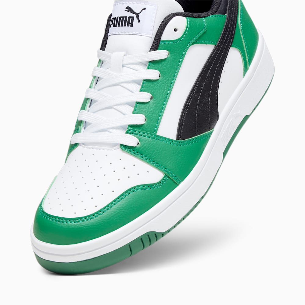 Puma Rebound V6 Low Sneakers - White-Black-Archive Green