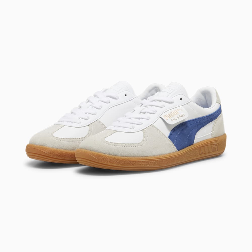 Puma Palermo Leather Sneakers - White-Vapor Gray-Clyde Royal