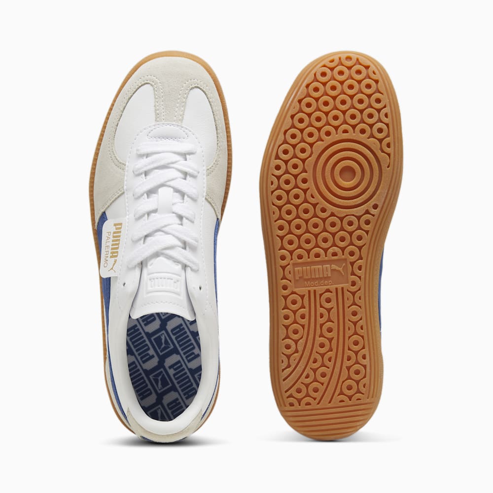 Puma Palermo Leather Sneakers - White-Vapor Gray-Clyde Royal