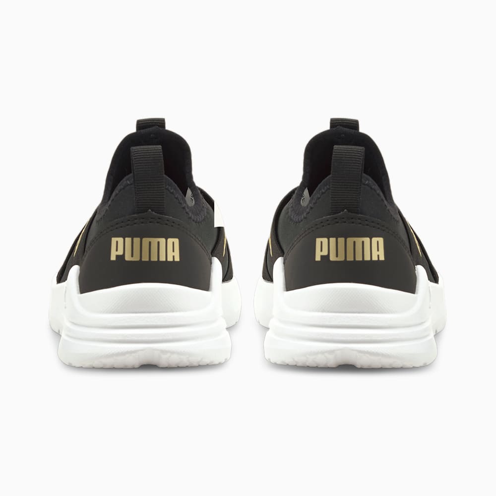 Puma Wired Run Slip-On Little Kids Shoes - Black-Team Gold