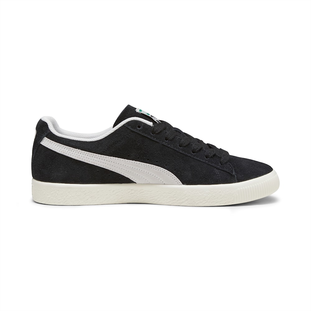 Puma Clyde Hairy Suede Sneakers - Black-Frosted Ivory