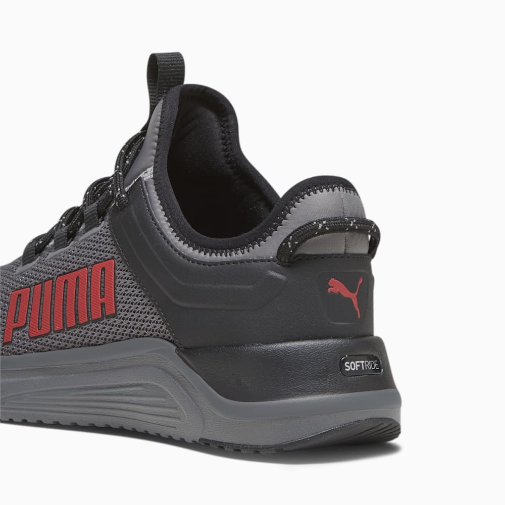 Puma Softride Astro Slip-On Running Shoes - Cool Dark Gray-Black-For All Time Red