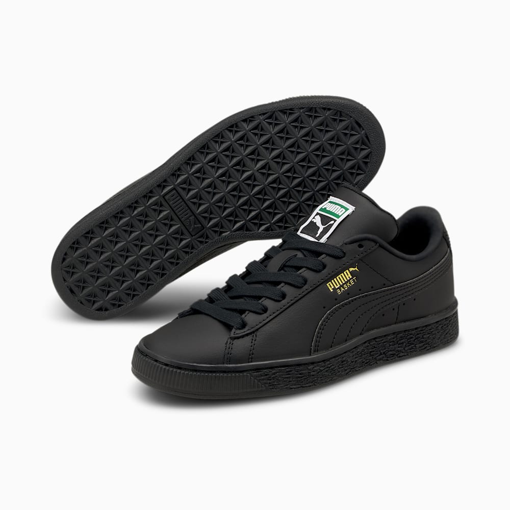 Puma Basket Classic XXI Big Kids Sneakers - Black-Black